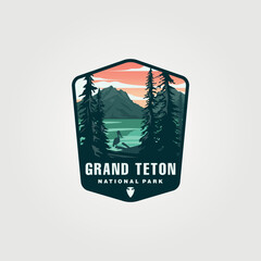 vector of grand teton national park logo symbol illustration design, united states national park collection - obrazy, fototapety, plakaty