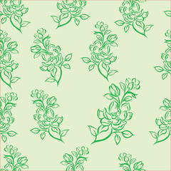 seamless green floral background vector for card illustration decoration