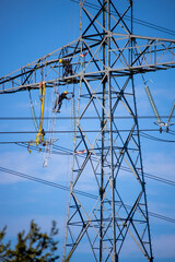 Entretien des lignes à haute tension EDF © Jean-Paul Comparin