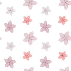 seamless pattern with pink flowers