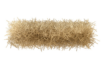 Golden yellow haystack isolated on a white background