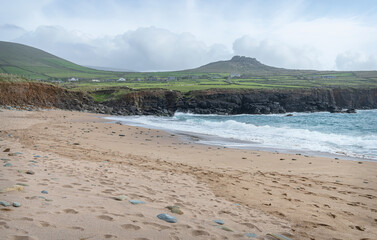 Looking South on Clogher Strand Beach in County Kerry, Ireland