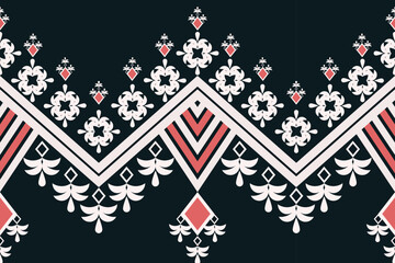 
triangular shapes arranged frame with flowers for clothes, sarong, wallpaper