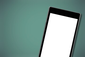 Blank screen on smartphone on color desk