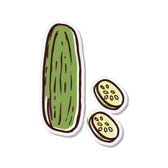vector illustration of cucumber object isolated on white background - cucumber sticker