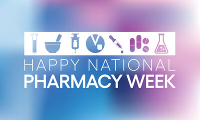 Obraz premium National Pharmacy Week is observed every year in October. to raise your patients and colleagues awareness about the vital role pharmacists play on the healthcare team. Vector illustration