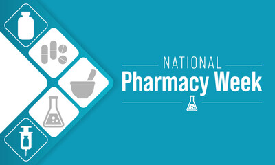 National Pharmacy Week is observed every year in October. to raise your patients and colleagues awareness about the vital role pharmacists play on the healthcare team. Vector illustration