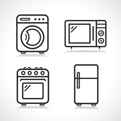 home appliance thin line icons
