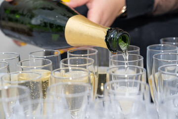 service de flute de champagne 