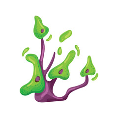 Cute fantasy plant illustration. Abstract fabulous tree.