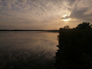 sunset on the river