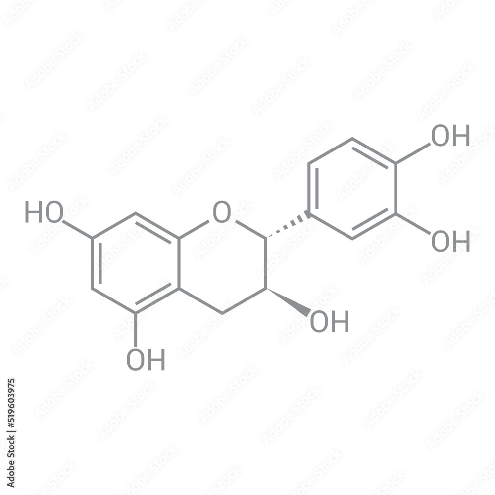 Poster chemical structure of catechin (c15h14o6)