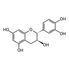 chemical structure of Catechin (C15H14O6)