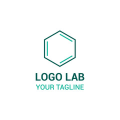 Chemistry molecule lab logo. Molecular structure vector illustration isolated on white background.