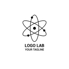 Chemistry molecule lab logo. Molecular structure vector illustration isolated on white background.