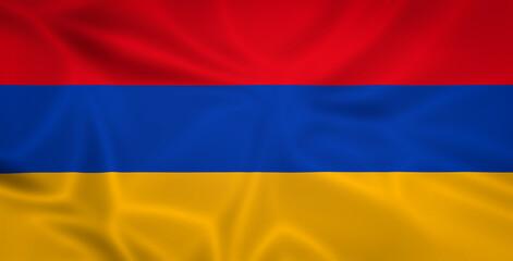 Illustration waving state flag of Armenia