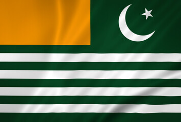 Illustration waving state flag of Azad Kashmir
