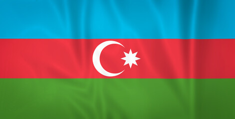 Illustration waving state flag of Azerbaijan