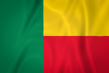Illustration waving state flag of Benin