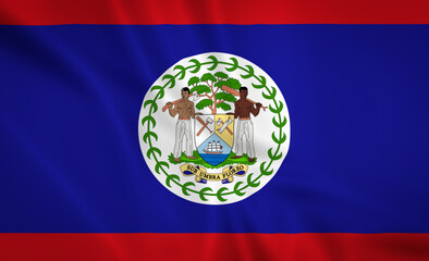 Illustration waving state flag of Belize