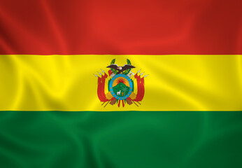 Illustration waving state flag of Bolivia state - obrazy, fototapety, plakaty