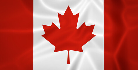 Illustration waving state flag of Canada Pantone