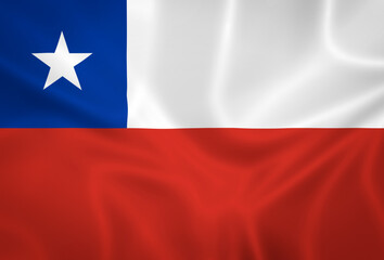 Illustration waving state flag of Chile