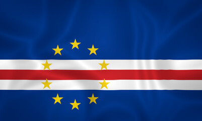 Illustration waving state flag of Cape Verde