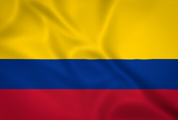 Illustration waving state flag of Colombia