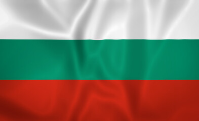 Illustration waving state flag of Bulgaria