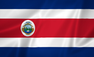 Illustration waving state flag of Costa Rica state