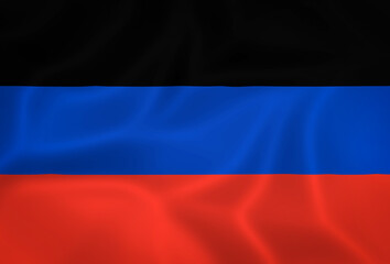 Illustration waving state flag of Donetsk People's Republic