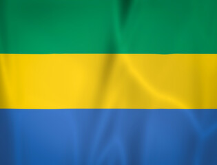 Illustration waving state flag of Gabon