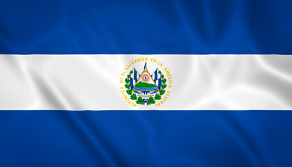 Illustration waving state flag of El Salvador