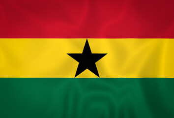 Illustration waving state flag of Ghana