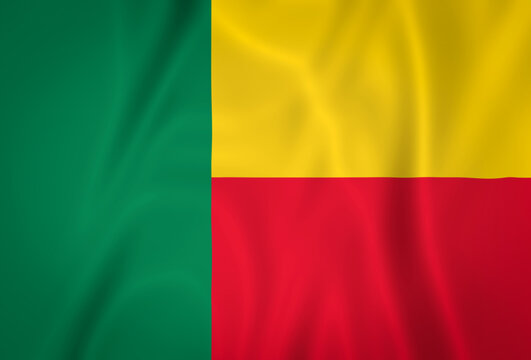 Illustration waving state flag of Benin