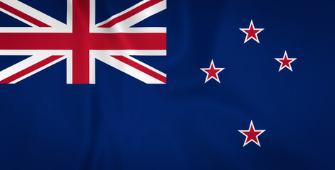 Illustration waving state flag of New Zealand