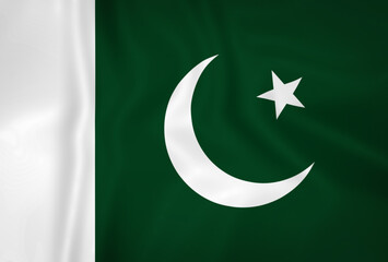 Illustration waving state flag of Pakistan