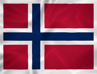Naklejka premium Illustration waving state flag of Norway