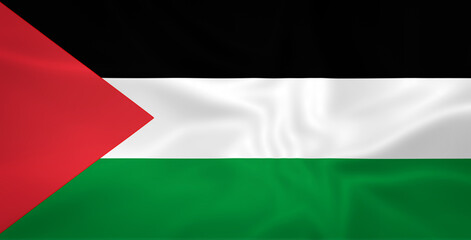 Fototapeta premium Illustration waving state flag of Palestine