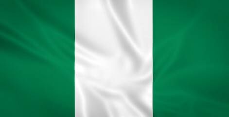 Illustration waving state flag of Nigeria - obrazy, fototapety, plakaty