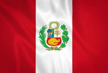 Illustration waving state flag of Peru state