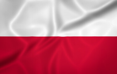 Illustration waving state flag of Poland
