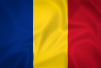 Illustration waving state flag of Romania