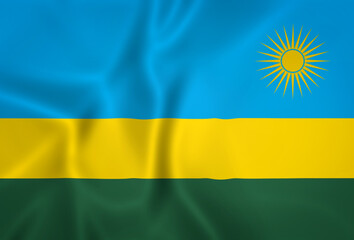 Illustration waving state flag of Rwanda