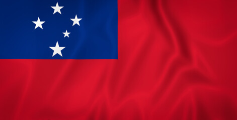 Illustration waving state flag of Samoa