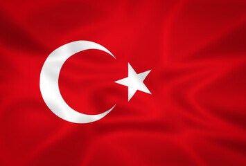 Illustration waving state flag of Turkey