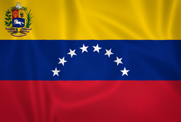 Illustration waving state flag of Venezuela state