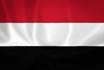 Illustration waving state flag of Yemen