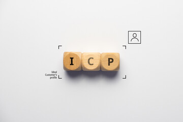 Concept business marketing acronym ICP or Ideal Customer profile
